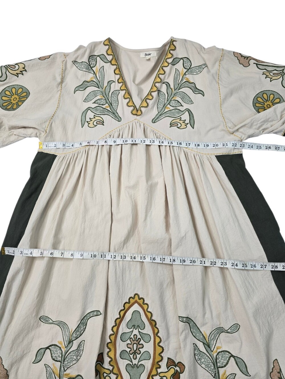 Deep V-Neck Embroidered Dress by Blue Velvet - Picture 6 of 7